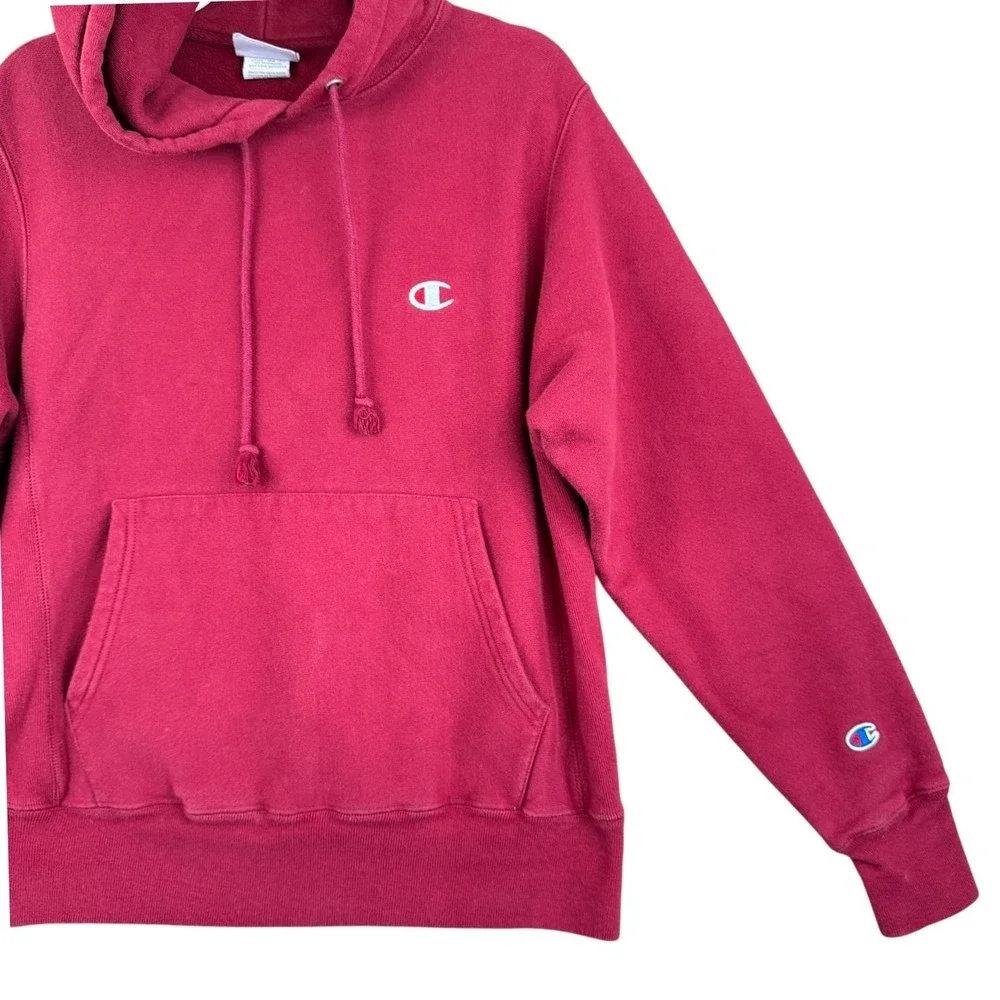 Champion Mens‎ Reverse Weave Hoodie Sweatshirt Size S Red Pullover Athletic Gym